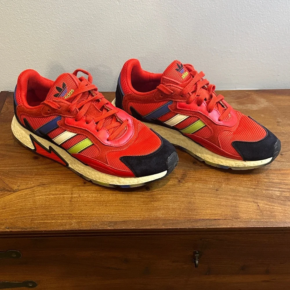 Adidas Red and Black Athletic Shoes‎